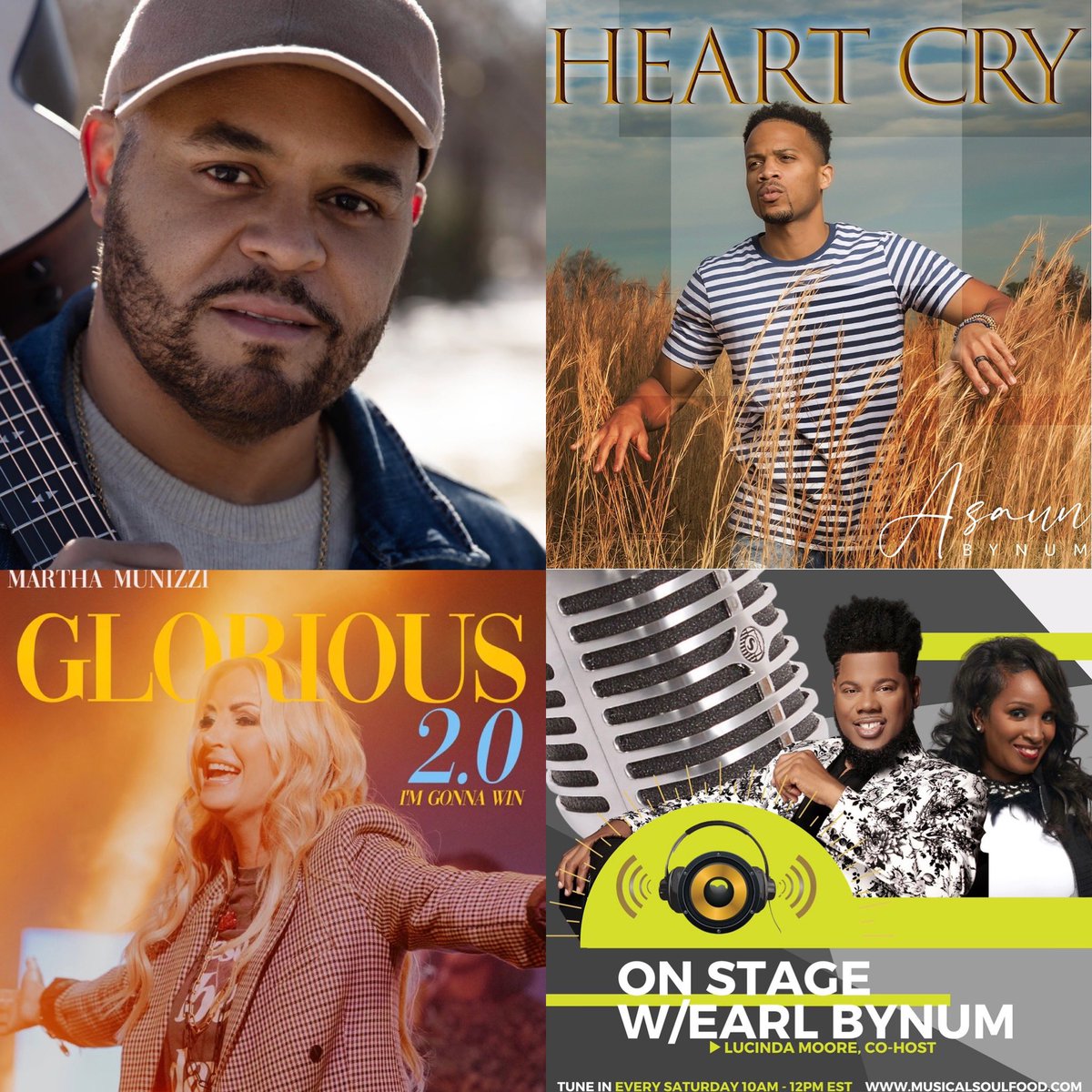#NewMusic feature 10am ET on the syndicated OnStage with Earl Bynum #RadioShow by <a href="/israelhoughton/">israelhoughton</a> @AsaunMusic &amp; <a href="/MarthaMunizzi/">Martha Munizzi</a> on Musical Soulfood, it’s affiliates &amp; Alexa. <a href="/jerrysmith1039/">Jerry Smith</a>. The #Onstage TEAM: @LUCINDAMOORE1 <a href="/onebenita/">Benita Bellamy Kelley</a> @greghyman718 <a href="/JuandolynStokes/">Juandolyn Stokes</a> #JoinUs