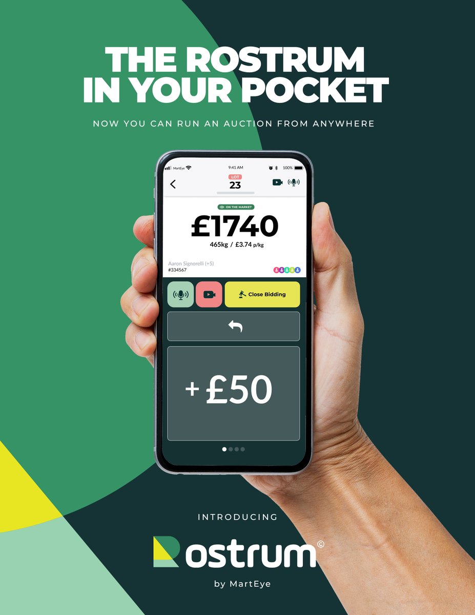 Can't make it to the Mart?? Just bring the Mart to you. Introducing Rostrum, our new app empowering Auctioneers to run sales from anywhere. #pocketrostrum #marteye
