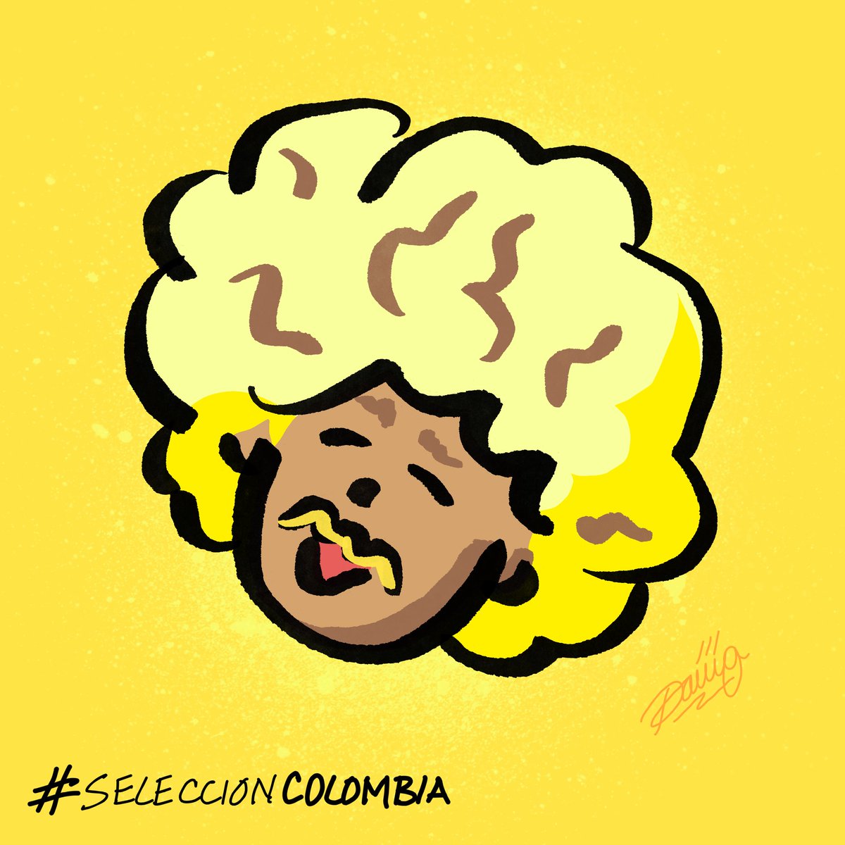 Colombia ilustrada! 🇨🇴✏️
#elpibe Valderrama, jugador insignia del #futbolcolombiano 
#seleccioncolombia #miseleccion
#vamoscolombia