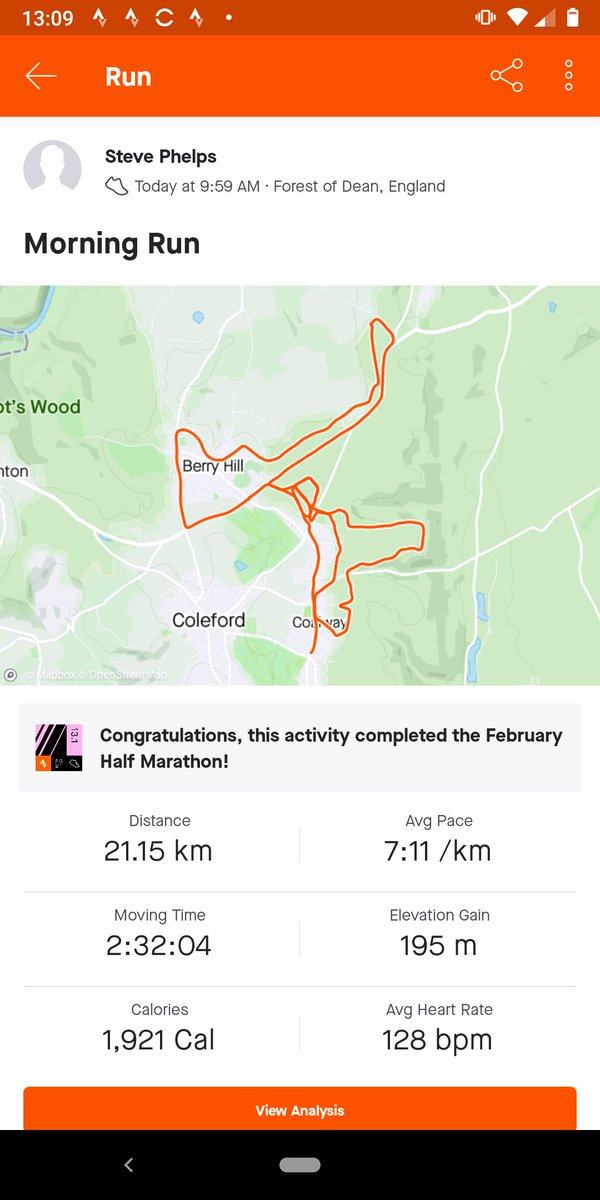 Cheeky half marathon completed in the sunshine!  Ran as part of the Newport Half Marathon Virtual event and raised money for BHF in memory of my dad who passed 2 years ago. great to run first 10k with my brother and last 3k with my daughter. #MentalHealthMatters #BHF