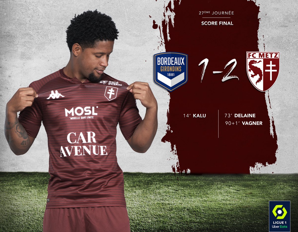 FCMetz's tweet photo. #FCGBFCM [ 𝕃𝕚𝕧𝕖 ]

⏱ C'est terminé à Bordeaux ! 

Menés à la pause, les Grenats ont sonné la révolte en seconde période pour s'imposer en Gironde ! 😍👊

1️⃣ - 2️⃣ https://t.co/ZpGUvmywuh