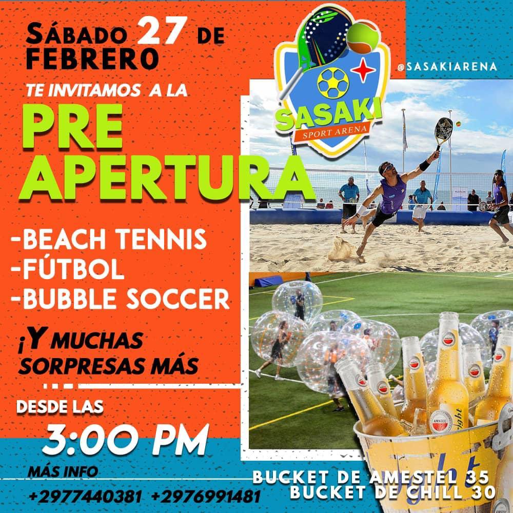 izaira's tweet photo. OPENING TODAY.........
BEACH TENNIS, FUTBOL &amp; BUBBLE SOCCER SASAKI ARENA.
COME JOIN US FUN FOR FAMILY &amp; FRIENDS

Behind eagle bowling palace... https://t.co/lYHkXrTJoo
