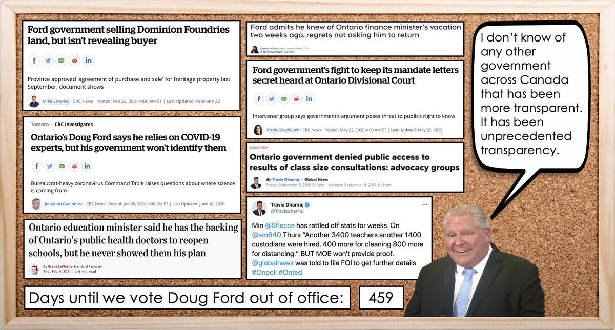 Just a few examples of @fordnation's 'unprecedented transparency.'

#VoteFordOut2022 #SecretsAndLies #onpoli