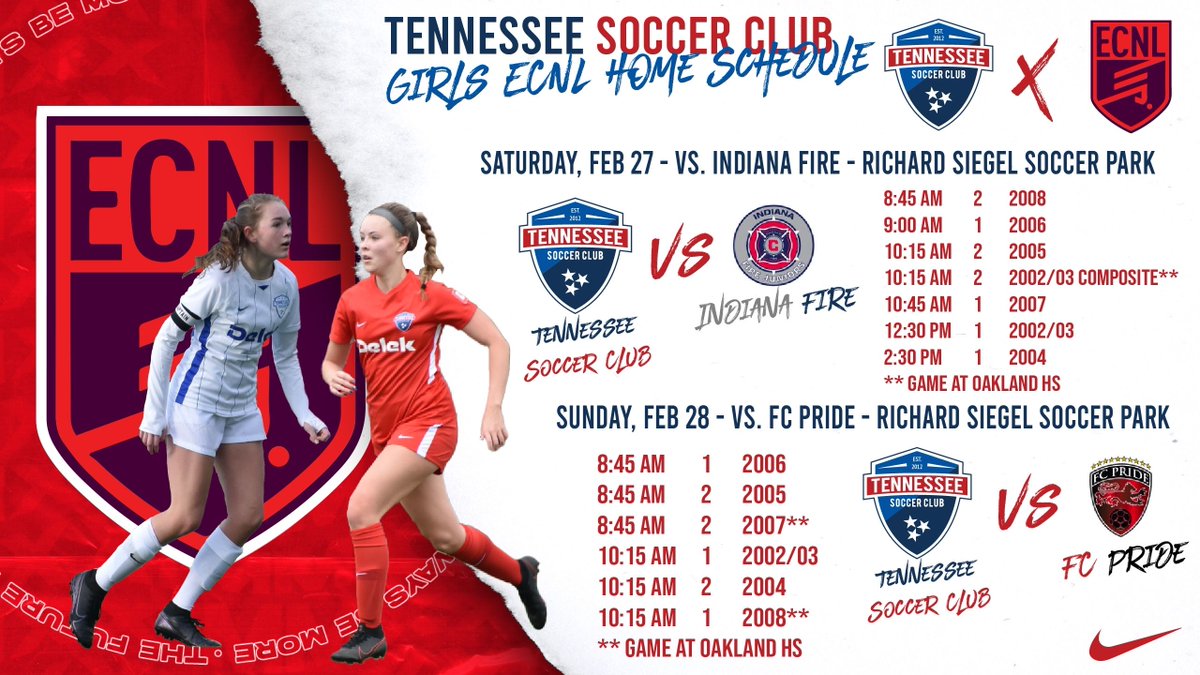 Tennessee Soccer Club ECNL tweet media