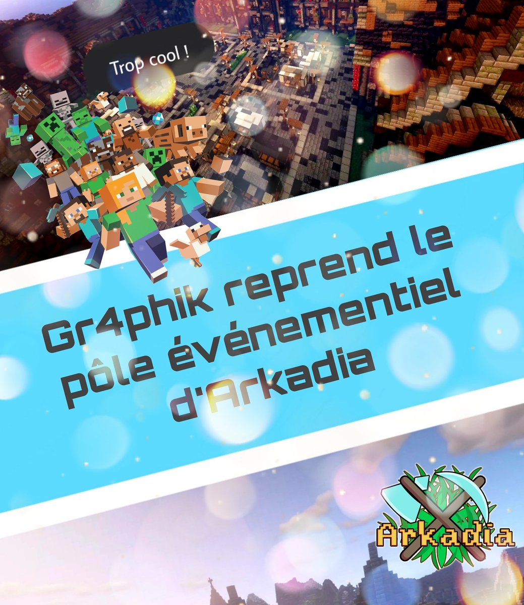 Arkadia_OFF's tweet photo. Le pôle événementiel change de direction. Gr4phik prend le relais ⚽️
#minecraft #arkadia #game #event https://t.co/q7uiPr6KEE