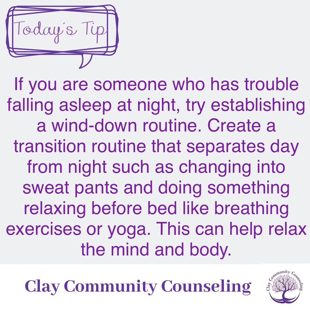 MichelleAtCCC's tweet photo. #TipOfTheDay #Sleep #Recharge #MentalHealth #Insomnia #ClayCommunityCounseling #SleepTiesIntoYourMentalHealth #NightlyRoutine #BedtimeRitual #Relaxation #Peace #CalmingEffect #HealthAndWellness #MentalHealth #OvercomingInsomnia #BetterSleep #Health #QualitySleep #FeelingRested https://t.co/LrBU1PMq8T