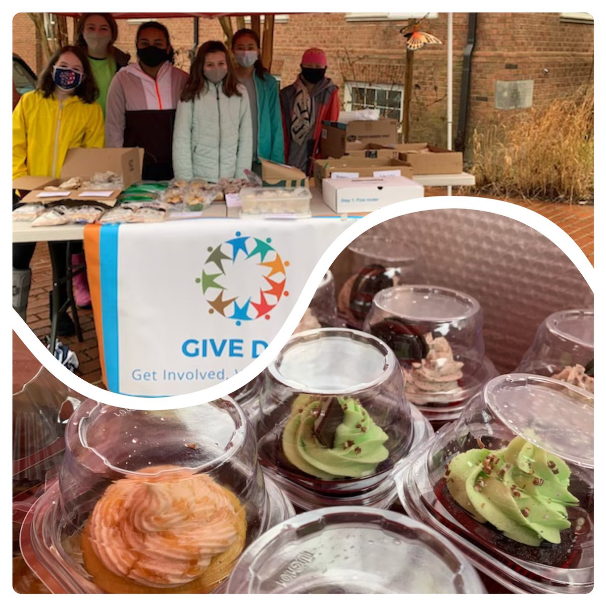 ClubGive's tweet image. Baked goods ready to go on this rainy Saturday! Stop by the Farmers Market and support @mehms GIVE Day club, working to end food insecurities locally and globally. @FCCPS @ClubGive #giveday #getinvolved #valueeveryone #bakesales