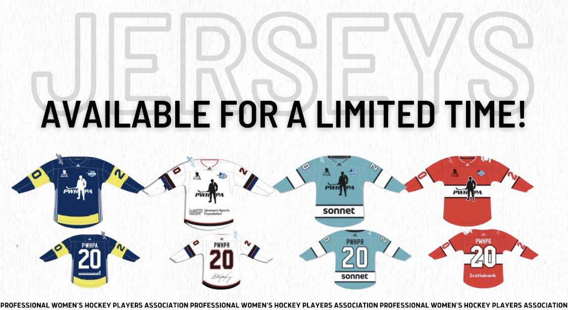 The @PWHPA hockey jerseys are here!!!
I’m going to randomly send 10 young female hockey players a jersey. To get chosen:
1. Reply here with photo of yourself in YOUR team jersey.
2. Tell me your favourite @PWHPA player.
Don’t miss the 2021 Dream Gap Tour starting TONIGHT! https://t.co/M6zdddXUjq