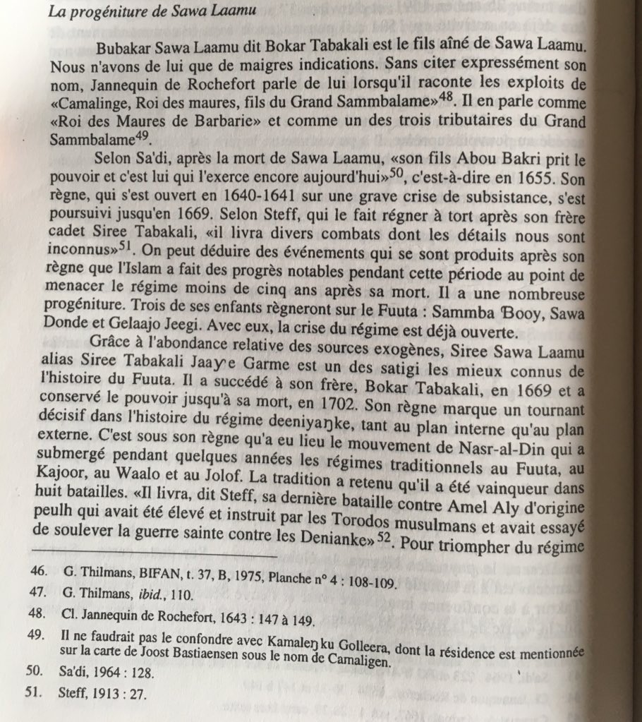 fuutaanke19's tweet photo. Deux fils du satigi (roi) Sawa Laamu (r.1603-1640) ayant regné sur le Fouta Tooro au 17e S, satigi Bubakar Sawa Laamu dit Bubakar Tabakali (r.1640-1669) et son cadet satigi Siree Sawa Laamu (r.1669-1702) #Deniyanke #Senegal #Mauritanie 

*camalingue = kamaleŋku (prince héritier) https://t.co/q9h9opYX6A