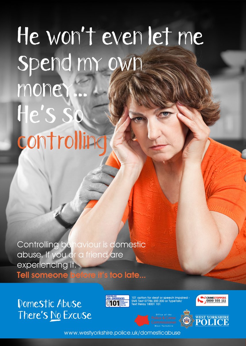 WestYorksPolice's tweet photo. Worried that your partner is trying to control your behaviour? This could be domestic abuse https://t.co/xy432Hl6ns https://t.co/d4J3jhD8R5