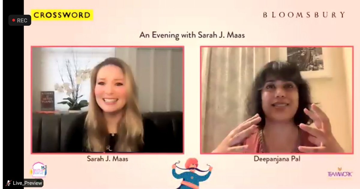 LIVE NOW! Exclusive interactive session between Sarah J. Maas and Deepanjana Pal on her book ' A Court of Silver Flames'
#ACOSFIndiaLaunch https://t.co/30PBhyySXH