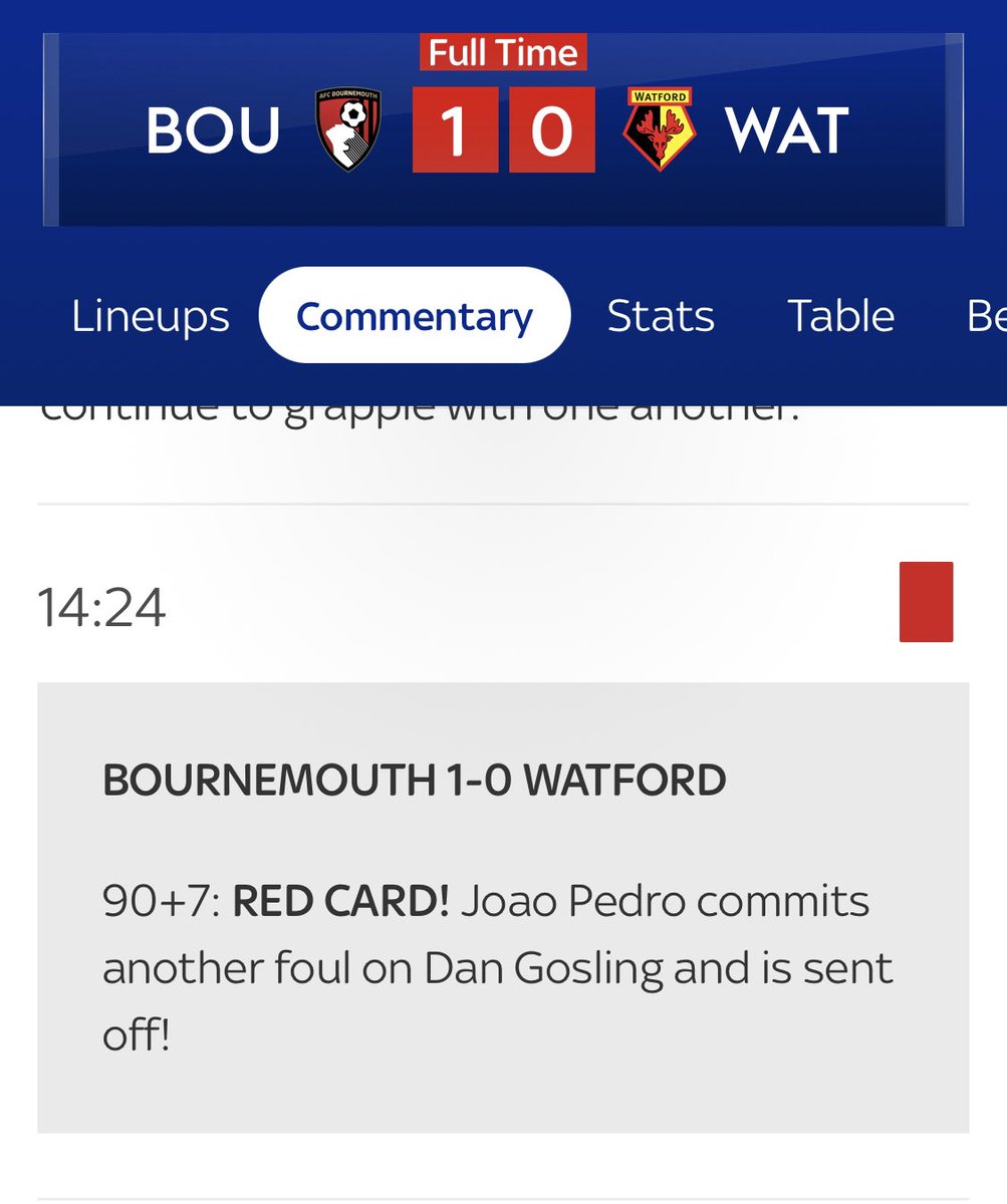 BH7afcb's tweet image. @SkySports 
Watford losing it and fouling every afcb player, prese t and past!
#afcb #BOUWAT 
Special agent #gozza mission accomplished