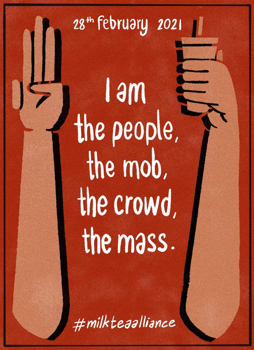 HsuChiKo1's tweet photo. Fight for democracy.
#MilkTeaAlliance 
#Feb27Coup 
#WhatsHappeningInMyanmar https://t.co/AqBXt0a0OE