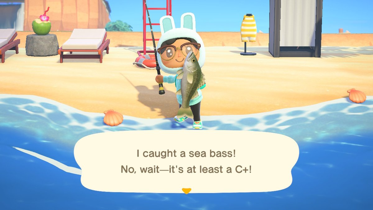 Naki_Dono's tweet photo. F I N A L L Y ! ! How ironic to have my 100th in a row be a Sea Bass #Inferno #CastMaster #Fishing #AnimalCrossing #ACNH #NintendoSwitch https://t.co/ghi74UIZXZ