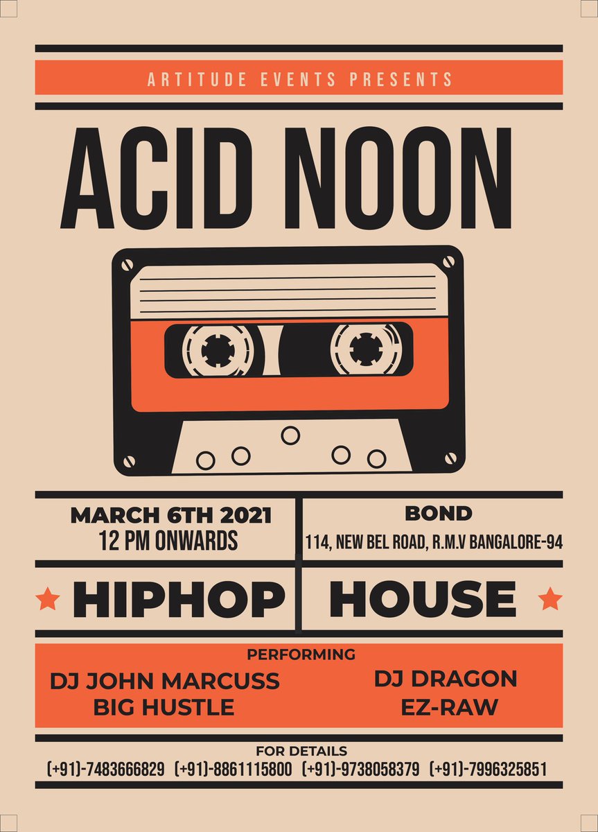 djjohnmarcuss's tweet photo. Artitude events presents 
Acid noon!
(cherished Never before!)
on 6th March 12 p.m onwards at BOND
join &amp; earn a moment to reminisce,
.
.
#hiphop #techno #djjohnmarcuss #noonparty #party https://t.co/o6sBqe9M2D