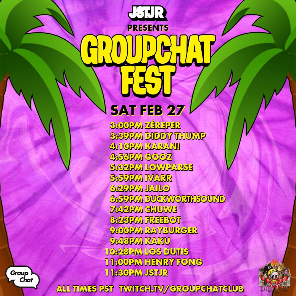 ISSA PARTY 📲💬💥 It’s all going down on... 
twitch.tv/groupchatclub