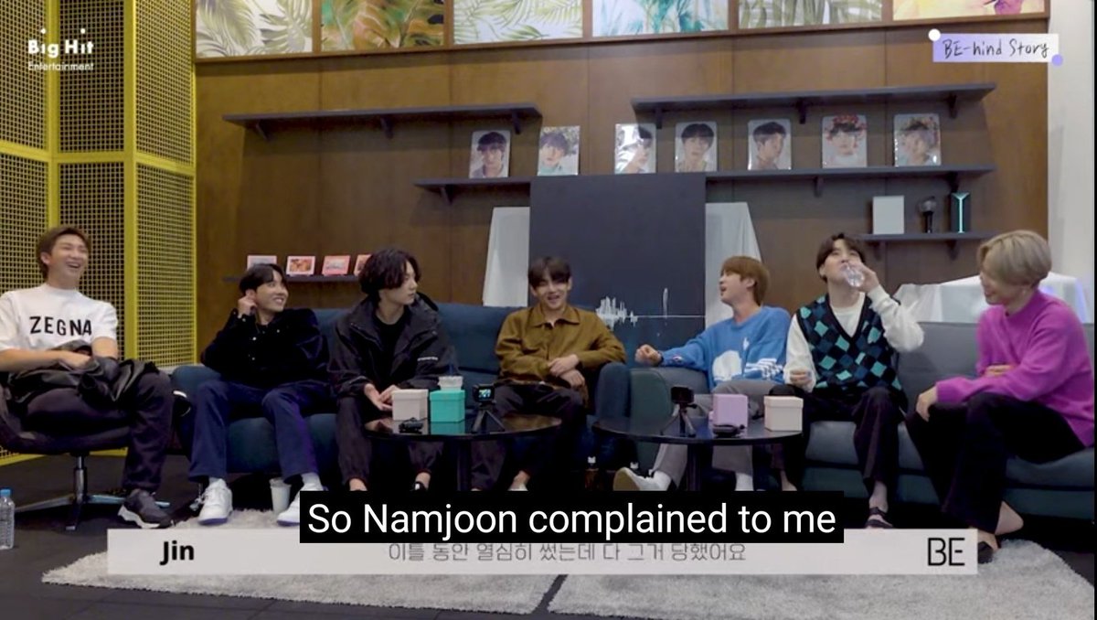 And when Namjoon complained to Jin how Joon's songs didn't get selected for BE lineup