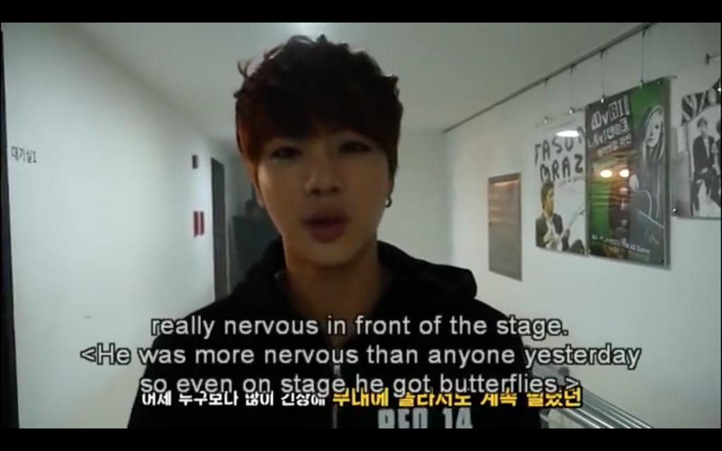 But it was Namjoon who first calm a nervous Jin early debut