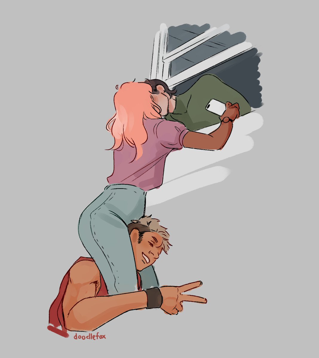 「my ocs but theyre doing dumb things 」|faye @ busy w collegeのイラスト