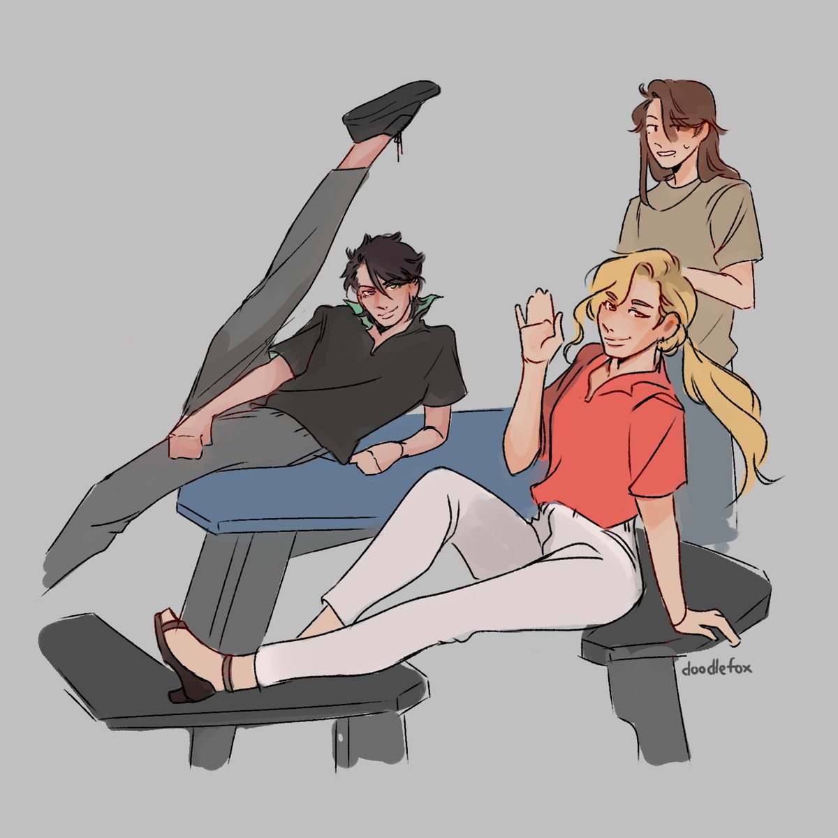 「my ocs but theyre doing dumb things 」|faye @ busy w collegeのイラスト