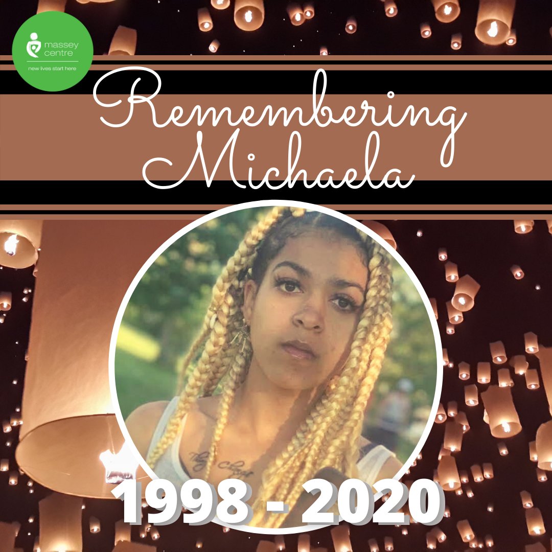AbionaCentre's tweet photo. Join us on March 4 at 6:00 pm for a Facebook live memorial service for Michaela Eden Tianna Reid, a former Massey Centre resident. Michaela struggled with mental health, and on December 21, 2020 lost her battle. Help us celebrate Michaela's life, a loving young mom gone too soon. https://t.co/uzXByXzmAq