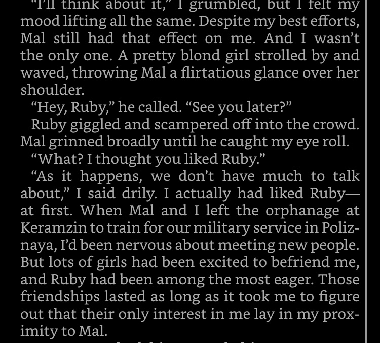  #sab I despise the word “giggle” when it’s (I’m guessing) the only characterization a female character is going to get.I like how this introduces two conflicts in a short space so we already have things to think about. The book should probably have started with this chapter.