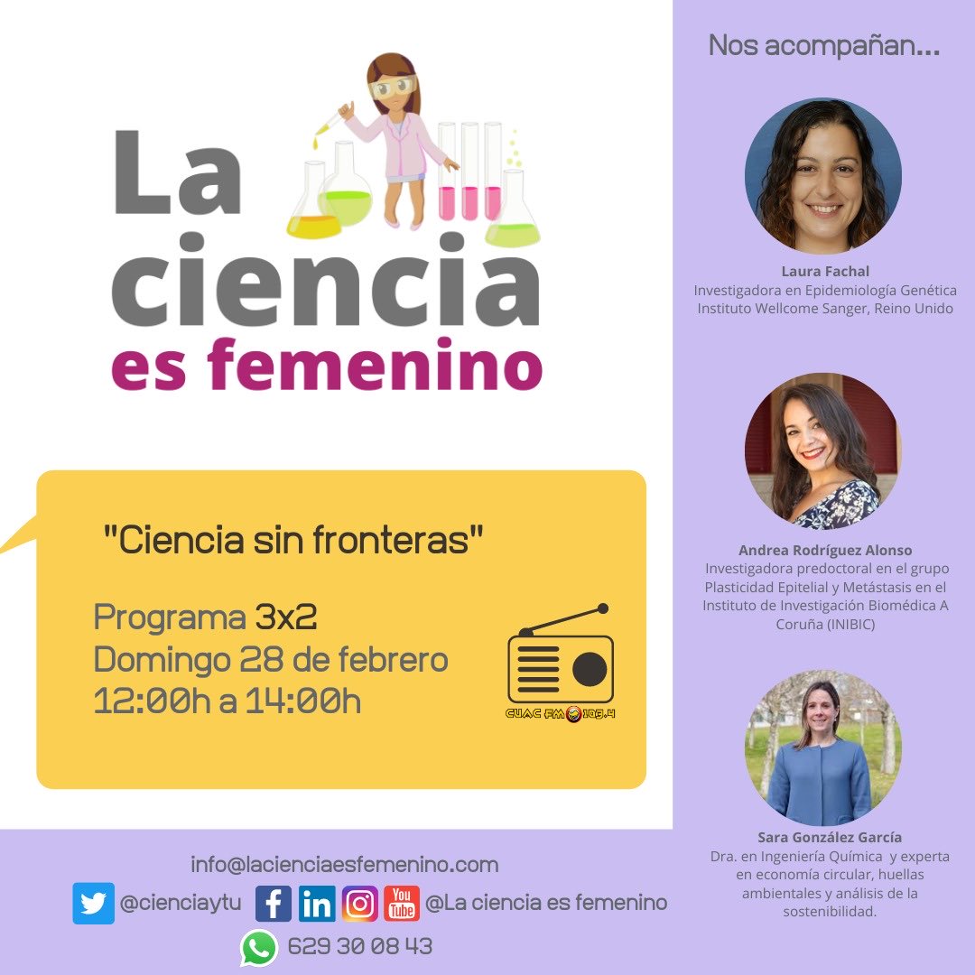 Mañana domingo hablaremos de metástasis, de cáncer de mama y de huella ecológica. Un nuevo programa donde la ciencia es la protagonista.