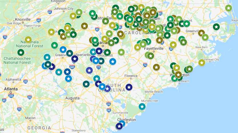 carolinafarm's tweet photo. For #NationalCSAWeek, we updated our On-Farm Pickups, CSAs, & Home Delivery Map for 2021!
With 180+ farms across NC and SC on it, see who's nearby and offering spring CSA shares (or other ways to buy fresh, locally-grown food while socially distancing). https://t.co/oWLLZYvpOZ https://t.co/C91cSscdmX