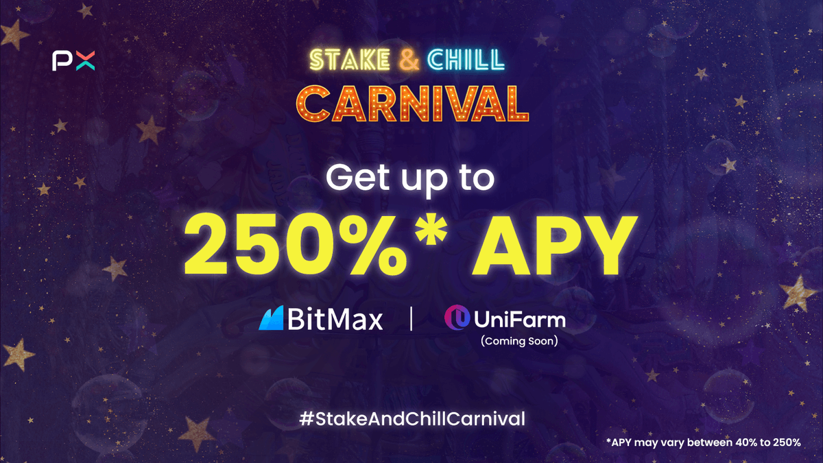 TryPlotX's tweet photo. #StakeAndChillCarnival in full swing🔥

Earn attractive rewards/APY by staking your $PLOT on:

Unifarm

APY: Upto 250%
Stake $PLOT and farm 5 different tokens $ORO + $RAZOR + $PAID + $ROYA + $OM
📅 Farm going live on 3rd Mar, 2021.

Join the conversation: https://t.co/T4jobj1DsV https://t.co/X5BY56fULj