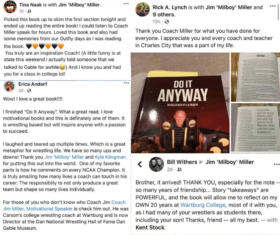 CoachMilboy's tweet image. The DO IT ANYWAY book has exceeded all of our expectations. 

Check out some of the reviews we have received. Thank you everyone, we appreciate all of the support.

Order your DO IT ANYWAY book today—&amp;gt; bit.ly/2Wbp76B