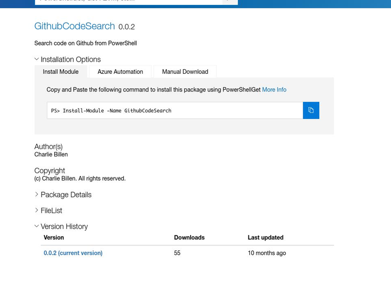 AndySvints's tweet photo. #Module: GithubCodeSearch
Author: Charlie Billen
ProjectUri: https://t.co/fd19zFuSf6
Search code on Github from PowerShell

#AndySvints #RandomPSModule #github #search #PSModule https://t.co/WG3JqKKWD8