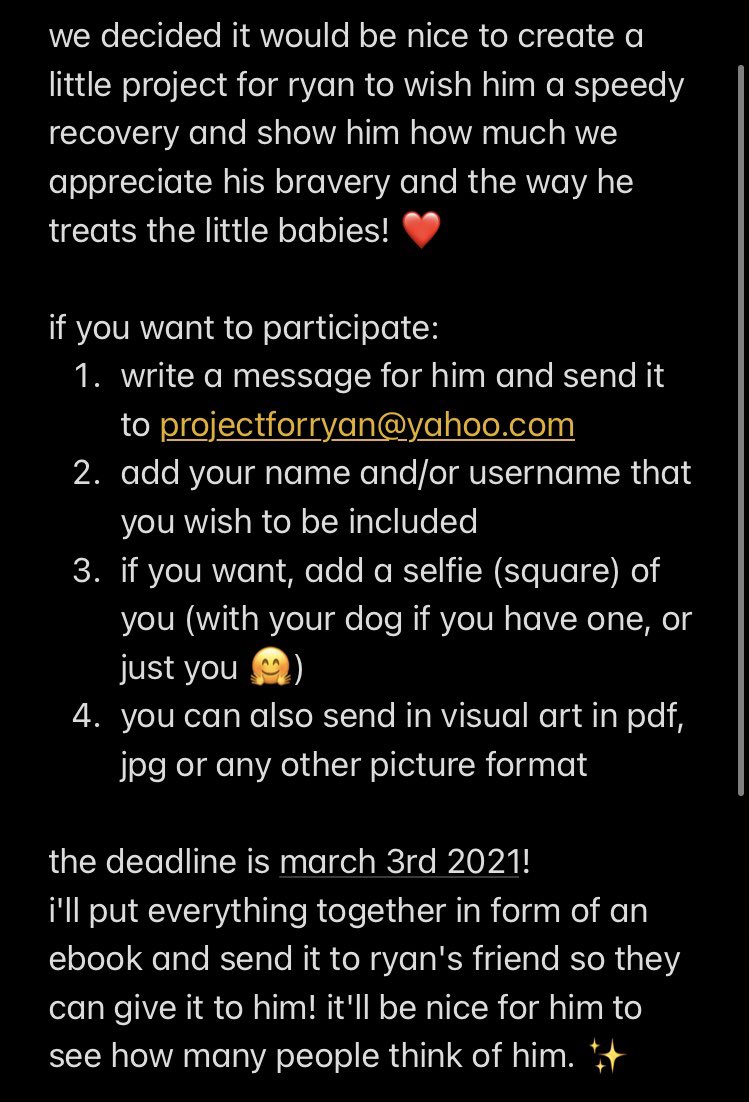 chromartica's tweet photo. ✨ attention, everyone! ✨
since so many people want to reach out to ryan to show him our support, let's create something to make him smile! ❤️ https://t.co/enmoY00uT8