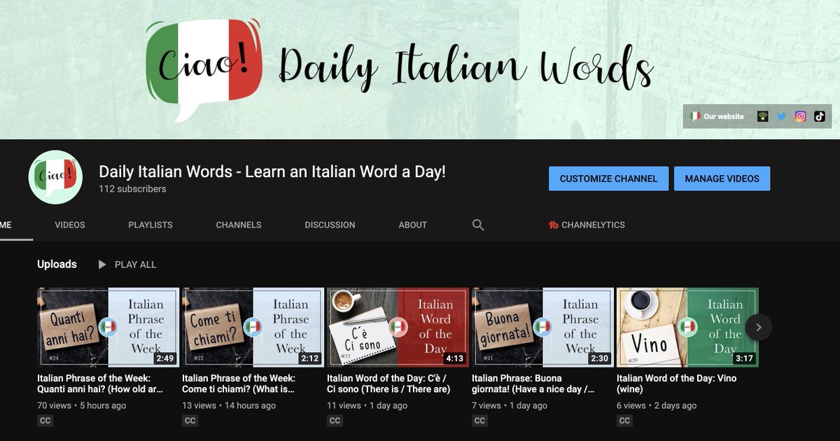 WordsItalian's tweet photo. After many requests, we've started up a brand new YouTube channel to complement our website! We'd be ever so grateful if you could retweet and subscribe to help us grow! Grazie!! 👇 
https://t.co/Bm871ua8Ev

#italian #italiano #italianlanguage https://t.co/yoUUZEGIuv