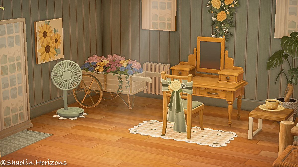 emlyofthestate's tweet photo. A spring bedroom complete with a tea party 🤍

#acnh #animalcrossing https://t.co/5U69iRqsZB