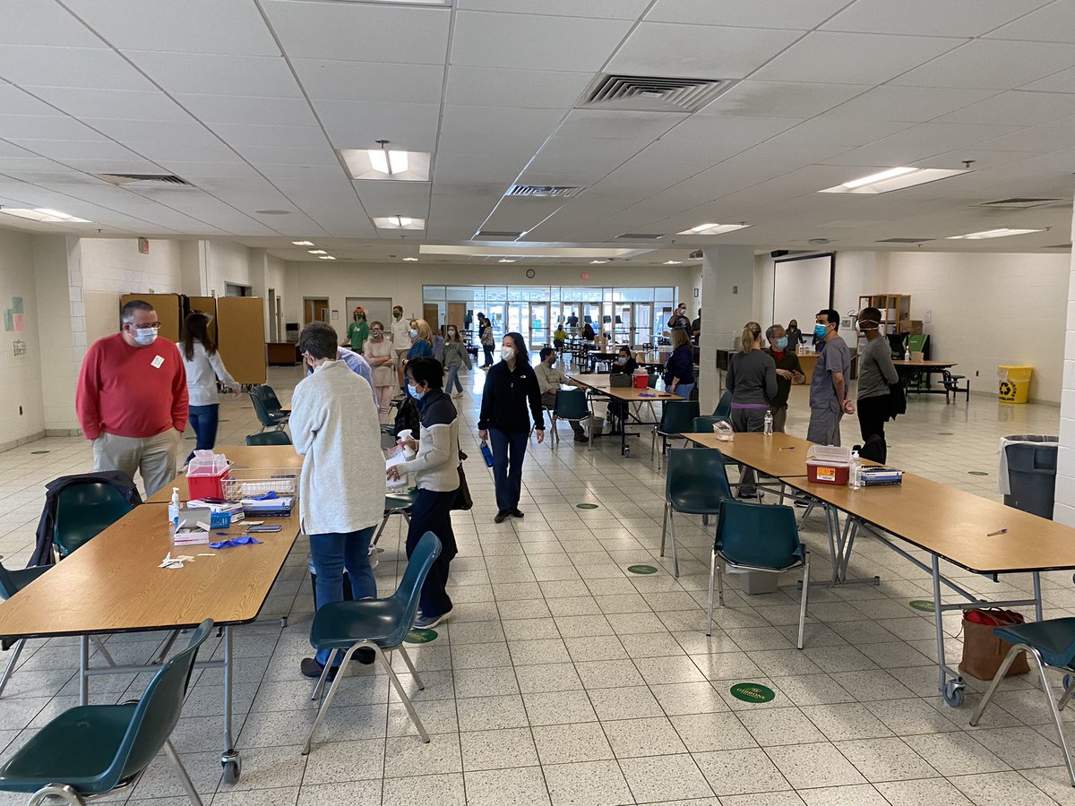 Setting up for our first vaccination clinic!!