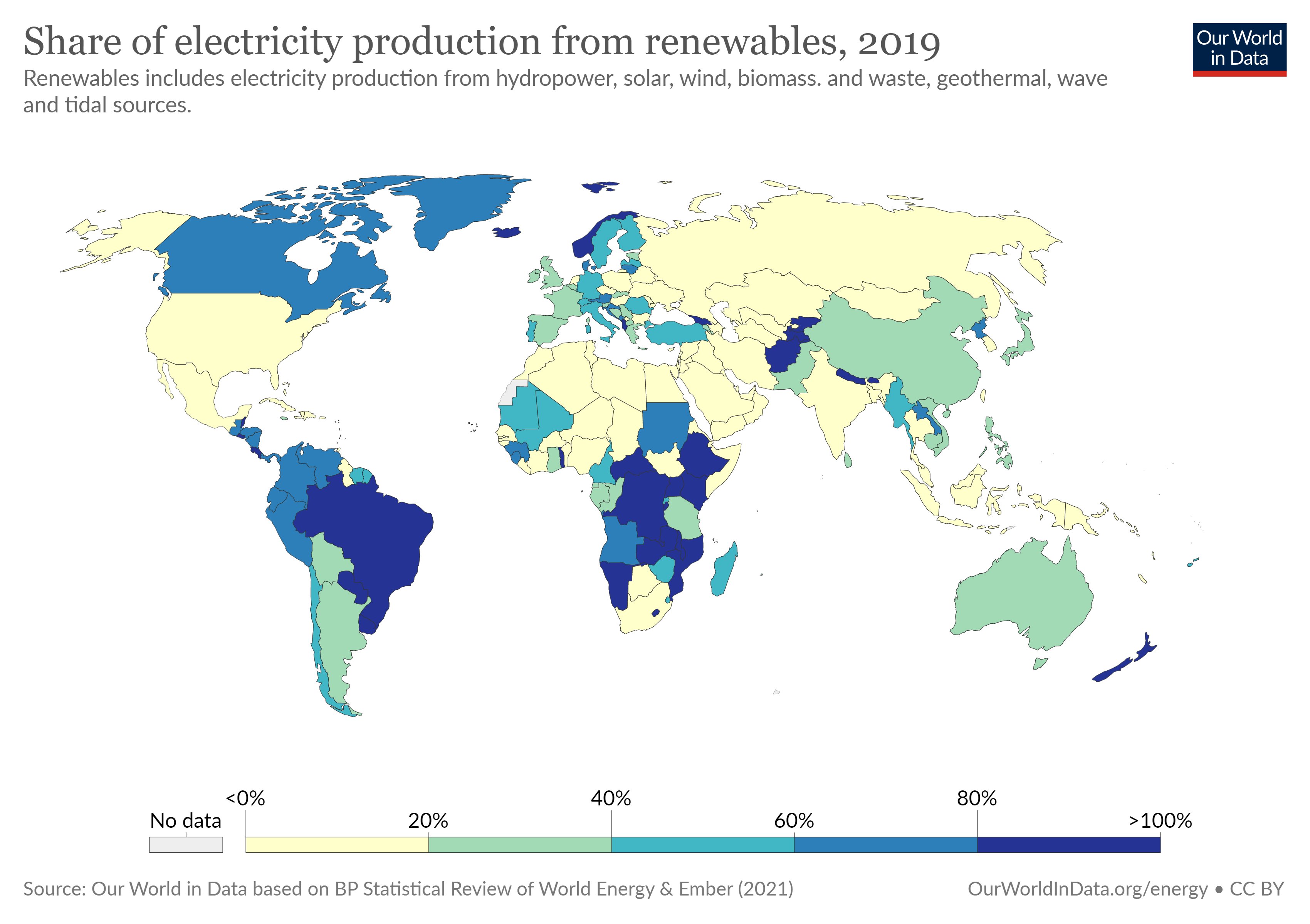 I Fucking Love Maps On Twitter Share Of Electricity Production From Renewables 2019 Renewables Includes Electricity Production From Hydropower Solar Wind Biomass And Waste Geothermal Wave And Tidal Sources Source Https T Co Qogwsupbiq