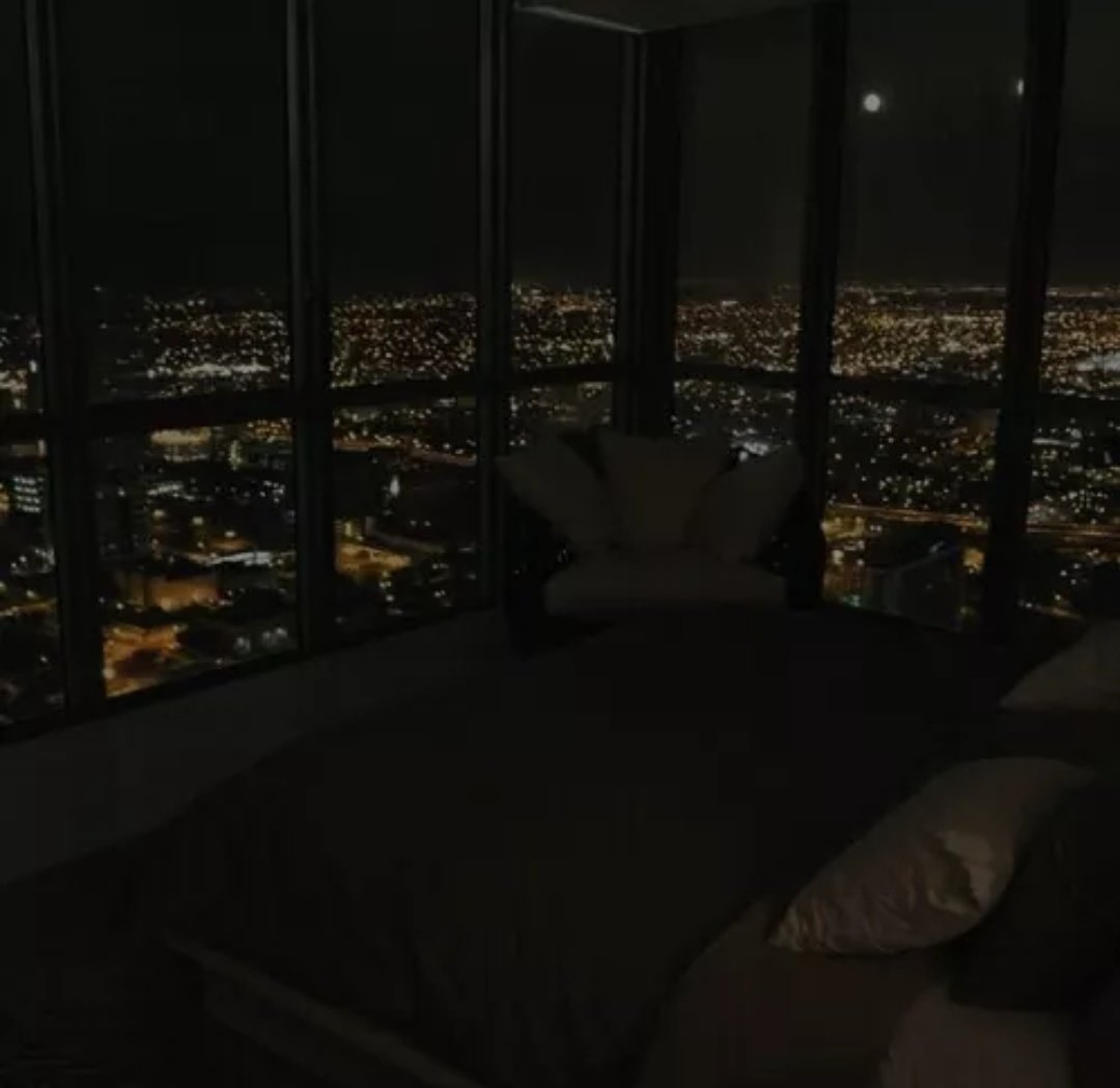 — Dark room, Soft music, City view. 🖤