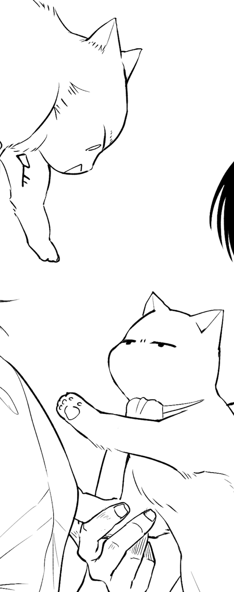 こないだの猫の落書き楽しかったので描き下ろしイラストにもう一枚にゃんこエレリ追加中 