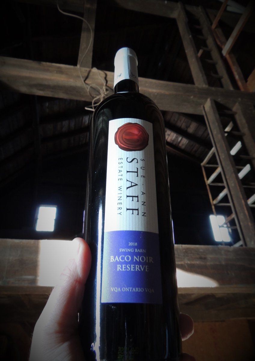 SueAnnStaff's tweet photo. 2018 Swing Barn Baco Noir Reserve is available at the winery,$28.95, https://t.co/5Cz4wTYoCp. Hands up everyone who knows what a swing beam barn is! #BacoNoir #BuxomBaco #bigbarnbigbaco #VQA #ONwines #siplocal #supportlocal #myniagara #swingbeam #familyhistory https://t.co/ScToPwlqUW