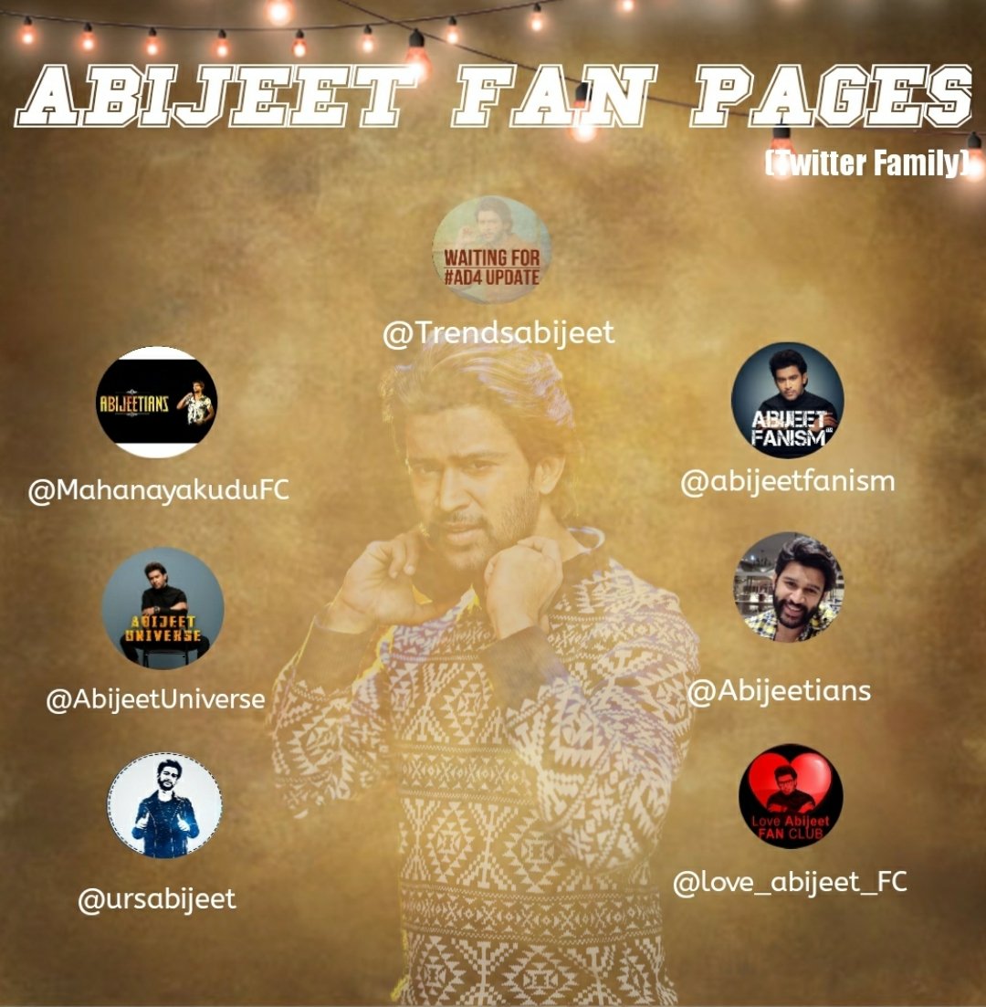 me_lomaniac2's tweet photo. Every #Abijeet fan.. Please Follow our main FC's mentioned below๐
@Trendsabijeet
@love_abijeet_FC
@AbijeetUniverse
@MahanayakuduFC
@ursabijeet
@abijeetfanism ||
#Abijeetians #AD4 #FreedomAndPuli
@Abijeet https://t.co/Tn9FBzamHd