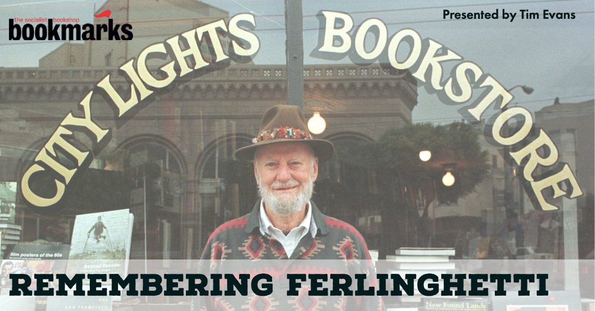 Bookmarks_books's tweet photo. Tomorrow at 4pm London Time. Presented by Welsh poet Tim Evans and with many international contributors. @PoetrySociety @Poetry_London @PicketLinePoets @citylightsnc @Shakespeare_Co #rememberingferlinghetti
https://t.co/g5IzvI3hMS https://t.co/Tbejdzyqlf