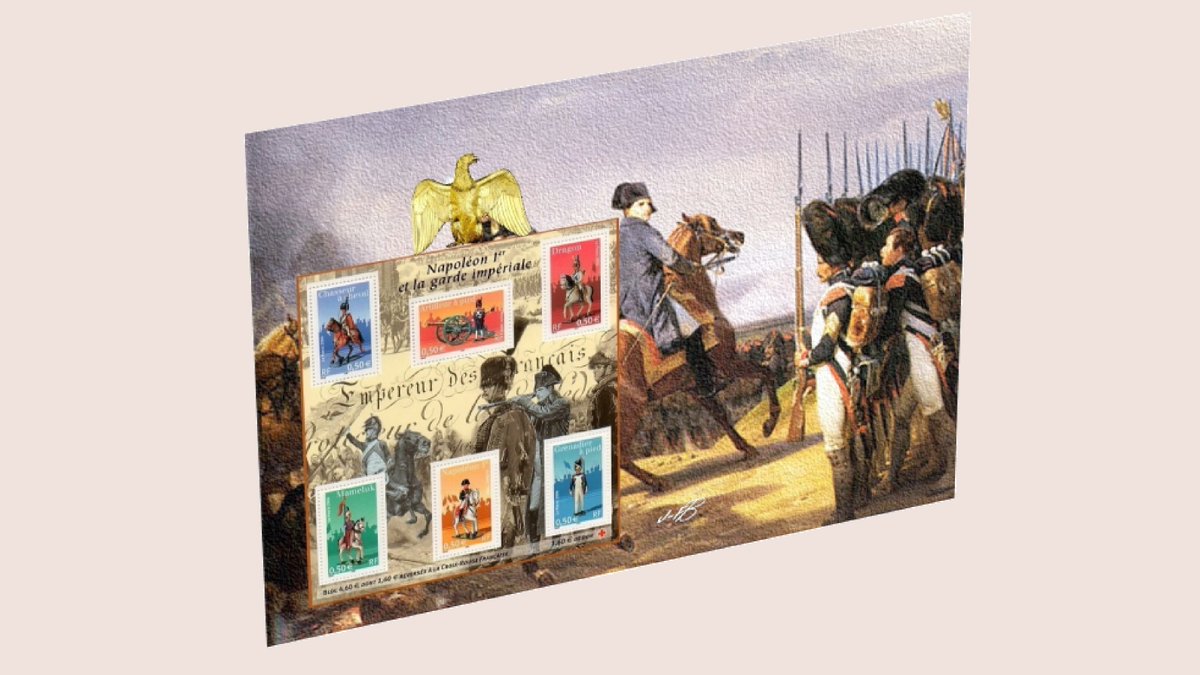 barbierjeanf's tweet photo. Hi,
Napoleon 1st and his imperial guard, A4 photo print with block of stamps, creation signed JFB
https://t.co/t4DNEQCc7v
#ImperialGuard #Napoleon1st #digitalart #walldecoration #singlemodel #redcross #ideamensgift #A4photoprint #military #artandcollection #GeneralBonaparte https://t.co/kCuQNEzrSK