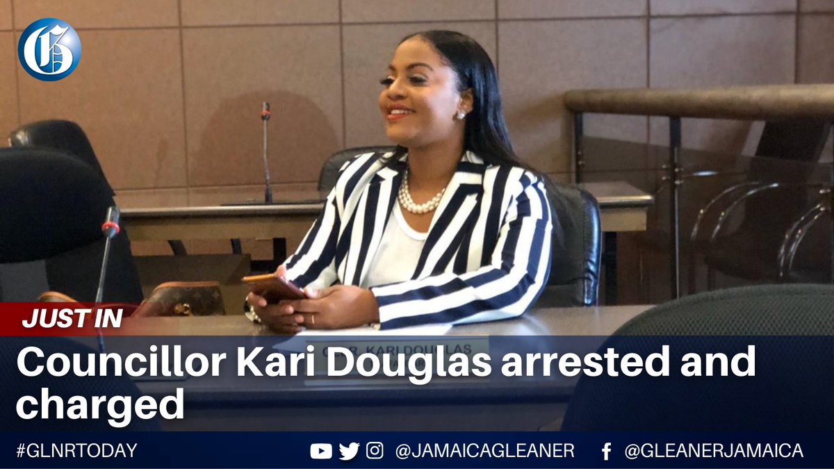 JamaicaGleaner's tweet photo. Jamaica Labour Party Councillor Kari Douglas was last night arrested and charged for assaulting and obstructing the police during in operation in Swallowfield, St Andrew. Details soon. https://t.co/s0soKbl50Z