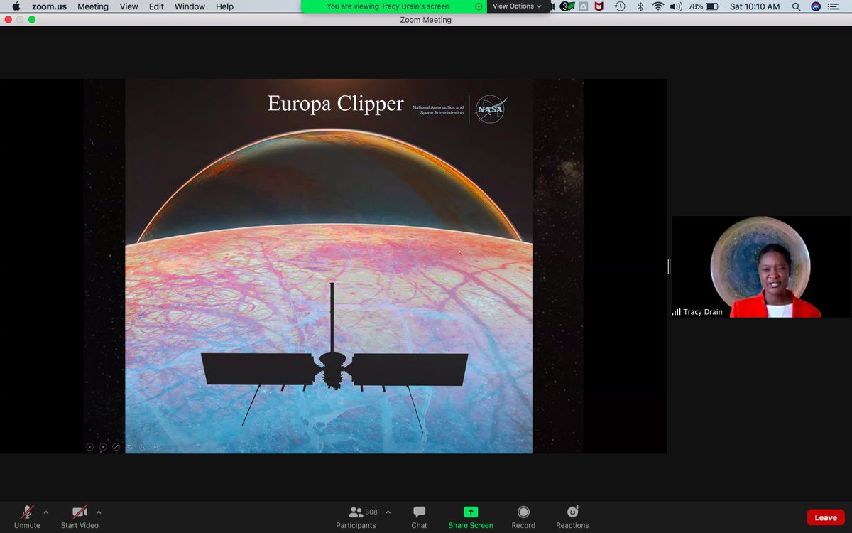 DeVoeJjackson's tweet photo. Fabulous and fascinating talk by NASA JET systems engineer Tracy Drain at the Ronald E. Hatcher Science on Saturday Lecture Series about missions to Jupiter #SciOnSat #stem #STEMRising  https://t.co/DtQ22rDwB1 @PPPLab https://t.co/9MRlvKk4bs