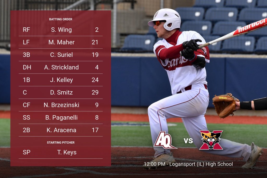 AQBaseball's tweet photo. Starting lineup for the 2021 Season Opener! https://t.co/gmyB4zEKmf