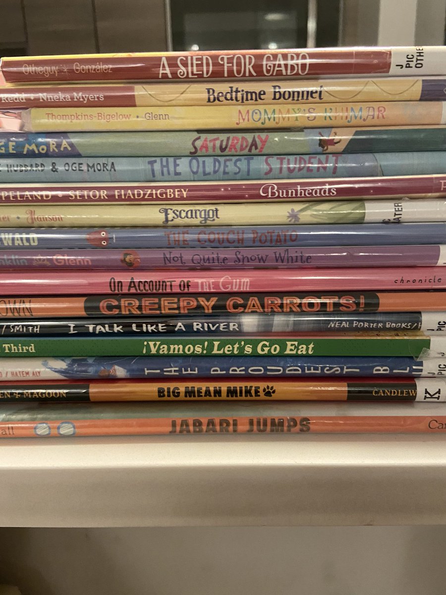 BXStoryteller's tweet image. My latest stack. My husband is tired of me “borrowing” his library card lol. My original goal was to read 100 PBs this year. I’m currently at 46 PBs prior to this stack and the start of #ReFoReMo in March. What should be my new goal?!