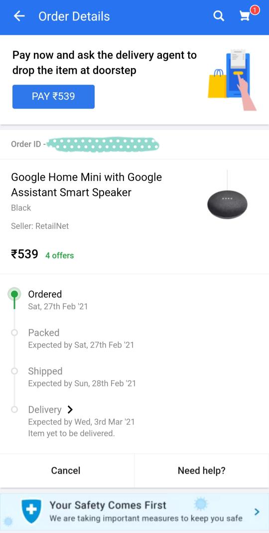 NGhiriya's tweet photo. @digitechsahil @Flipkart 
Thank you so much #teamflipkart, finally issue resolved regarding "google home mini @499", team flipkart called me and provided me *New_Voucher* code. 🎉🎉🎉🎉🎉🎉🎊🎊 https://t.co/A3VojiWfkI