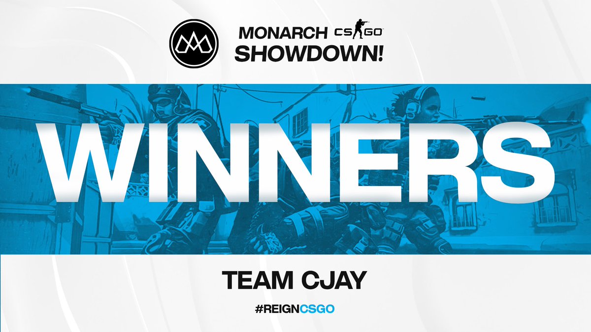monarchza's tweet photo. #TEAMCJAY REIGN VICTORIOUS and are the Monarch CSGO Showdown winners.
Thank you to all the teams who participated and made this showdown possible.
Until next time! #ReignCSGO https://t.co/49hjtv8nZx