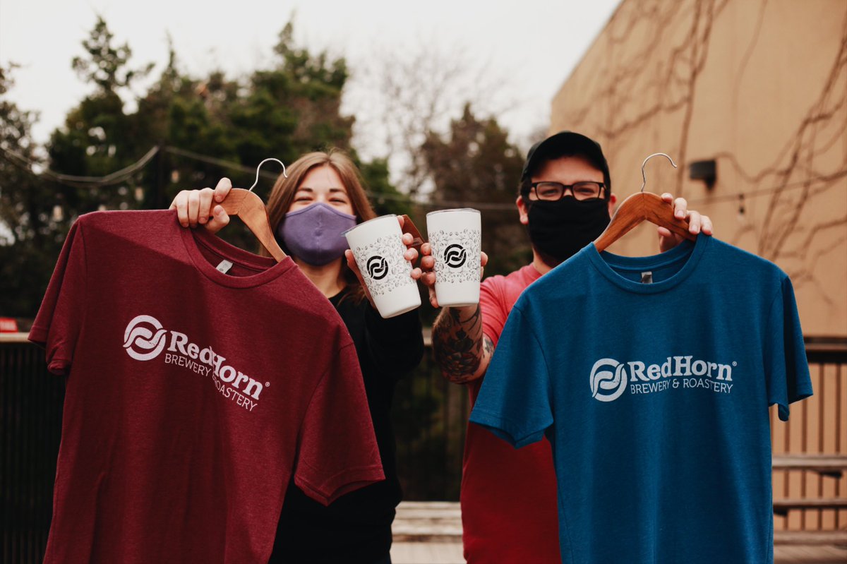 RedHornBrew's tweet photo. These new 16oz  Miir Coffee Plant Tumblers and our “Red Horn Brewery &amp; Roastery” shirts will help support the launch of our second location. Think of it as our little internal crowd funding campaign! Available in store and online at https://t.co/h7H2kehHU9 🍻☕️ https://t.co/X6yvWi5k5M