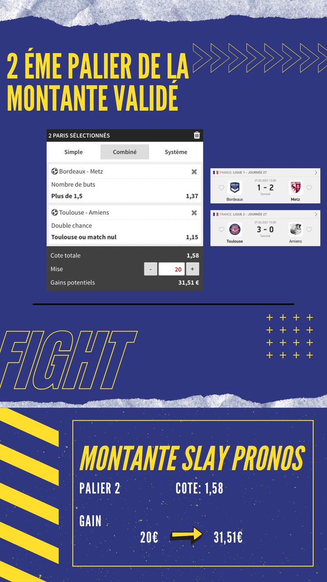 PronosSlay's tweet image. On valide le 2eme palier!!
Rejoignez-nous sur Instagram pour venir encaisser avec nous! 👑
#foot#pronos#pronostiques#montante#football#snk#pronostics#avis#conseils#aides